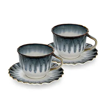 Фарфоровые чашки с блюдцами 220 мл / 4 пр. Galactica арт. 13534